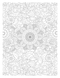 Flower Intricate Doodle For Adults Coloring Pdf, Free Vectors File